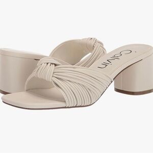 Calvin Klein Women's Beige Block Heel Sandals